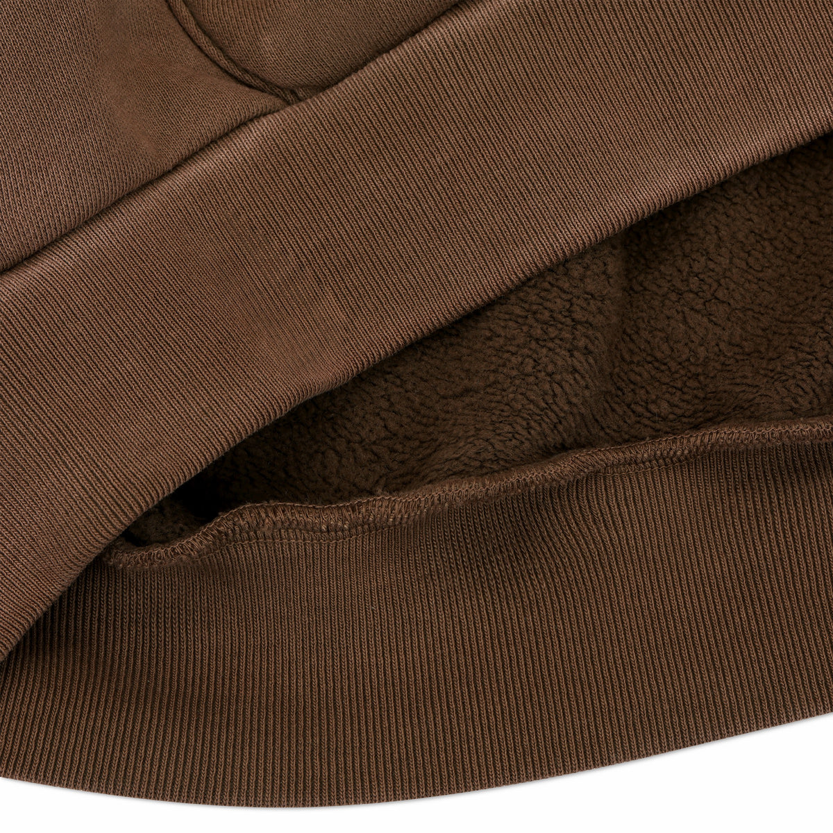Sherpa Wash Hoodie - Brown - fabric detail